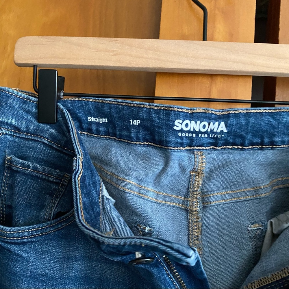 Sonoma Denim Blue Straight Leg Jeans 14 Petite - Picture 2 of 7